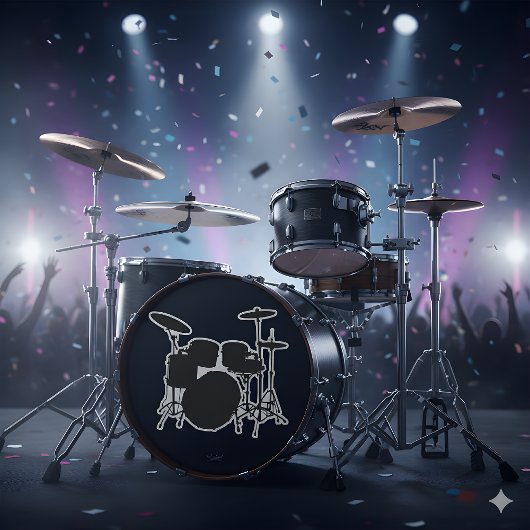 Drumbeat Delight: Drum Kit Silhouette Aufkleber