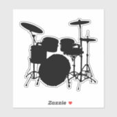 Drumbeat Delight: Drum Kit Silhouette Aufkleber (Blatt)