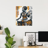 Drumbeat Goddess - Echoes of Your Ancestral Fire Poster (Heimbüro)