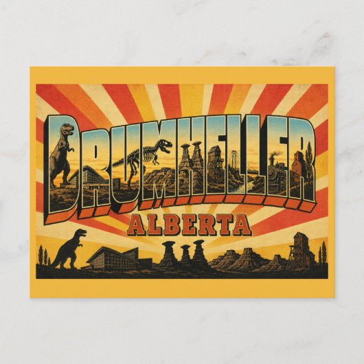 Drumheller Alberta Dinosaur-Hauptstadt Postkarte (Vorderseite)