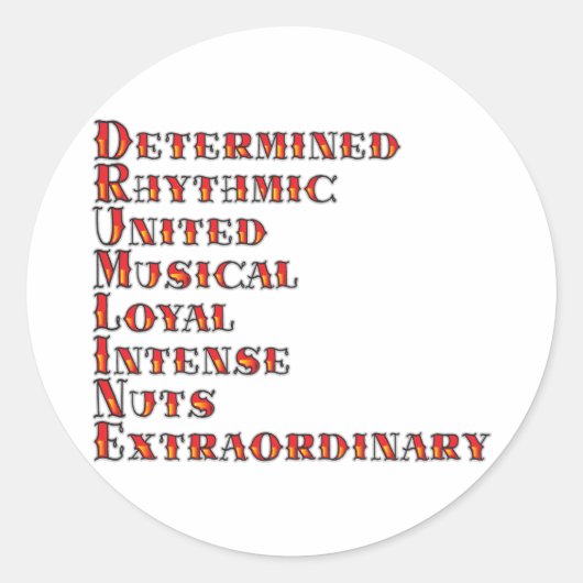 Drumline Definition Runder Aufkleber (Vorderseite)