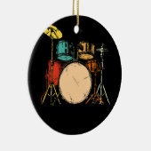 Drumline Drumset Vintag Drummer Keramik Ornament (Rechts)