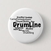 Drumline Word Cloud Black Text Button (Vorderseite)