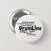 Drumline Word Cloud Black Text Button (Vorne & Hinten)
