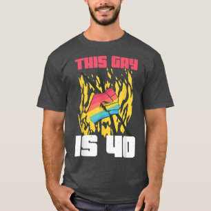 Drummer Alter 40 Jahre alter LGBT Rainbow Birth Ga T-Shirt