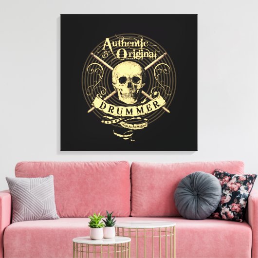 Drummer Art Leinwand Skull Drumsticks Drum Picture (Insitu (Wohnzimmer))