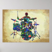 DRUMMER AUF BÜHNE POSTER (Vorne)