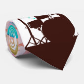 Drummer Band Necktie Drum Set Music Necktie Krawatte (Gerollt)