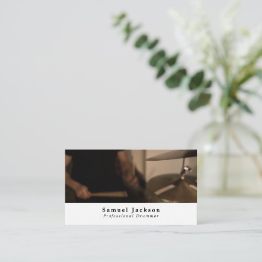 Drummer, Beruflicher Musiker Visitenkarte (Stehend Vorderseite)