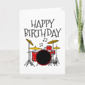Drummer Birthday Card Drum Kit Musiker Dankeskarte (Vorderseite)