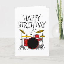 Drummer Birthday Card Drum Kit Musiker