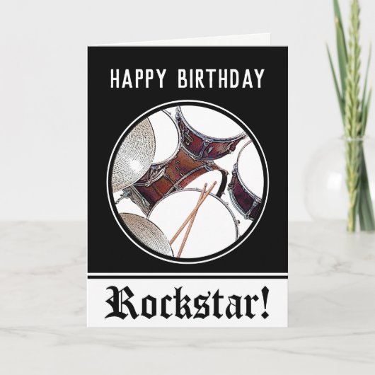 Drummer Birthday Drum Rockstar Musician Drumming Karte (Vorderseite)