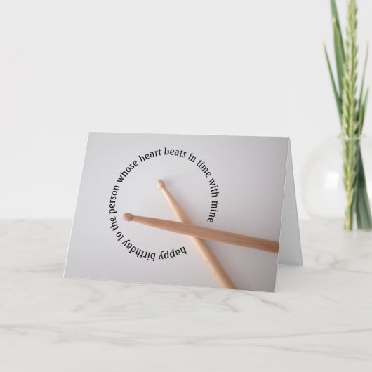 Drummer Birthday Herzschlag in Time Lover Karte (Vorderseite)