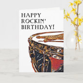 Drummer Birthday Snare Drum Drumstick Rock Music C Karte (Gelbe Blume)