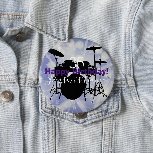 Drummer Birthday Thema Button HAMbWG (Beispiel)