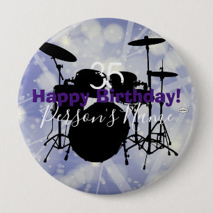 Drummer Birthday Thema Button HAMbWG