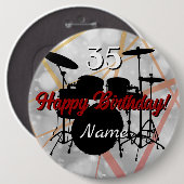 Drummer Birthday Thema Button HAMbWG (Vorne & Hinten)
