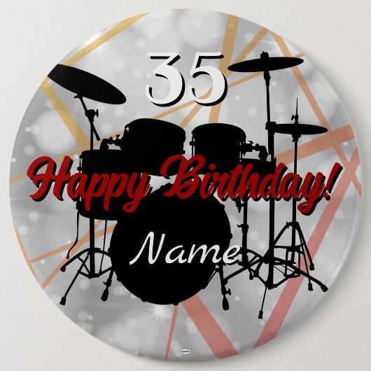 Drummer Birthday Thema Button HAMbWG (Vorderseite)