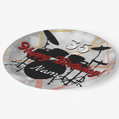 Drummer Birthday Theme Napkin HAMbWG Pappteller (Schrägansicht)