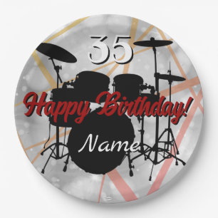 Drummer Birthday Theme Napkin HAMbWG Pappteller