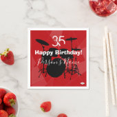 Drummer Birthday Theme Napkin HAMbWG Serviette (Beispiel)