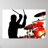 Drummer bleibt in Luft-Schatten-realen Trommeln Poster (Vorne)