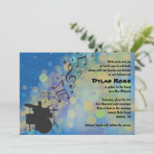 Drummer Boy Bar Mitzvah Einladung (Stehend Vorderseite)