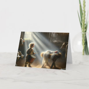 Drummer Boy in einer Scheune stabil Feiertagskarte