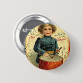 Drummer Boy Star Red White Blue Button (Vorne & Hinten)