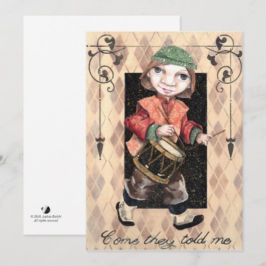 Drummer Boy Weihnachtskarte Feiertagskarte (Vorne/Hinten)