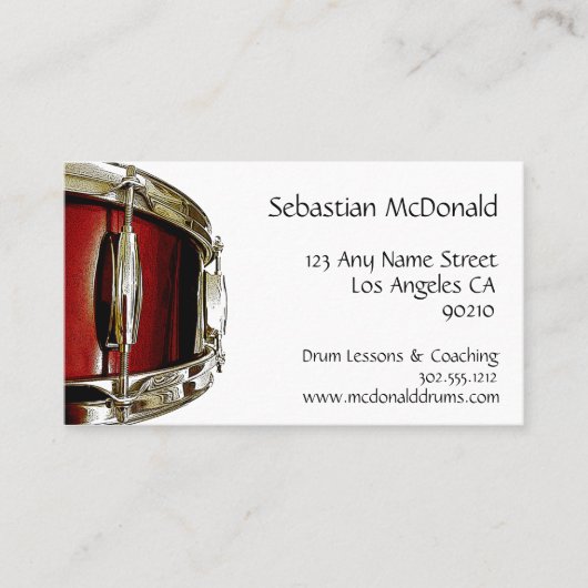 Drummer Business Card Schlagzeug Visitenkarte (Vorderseite)