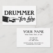 Drummer Business Cards - Coole Vintage Visitenkarte (Vorne/Hinten)
