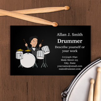 Drummer-Cartoon-Visitenkarte Visitenkarte