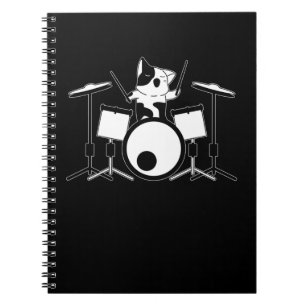 Drummer Cat Drumset Pet Drum Musiker Tier Notizblock