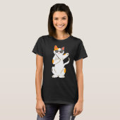 Drummer Cat Drumsticks Drumming T-Shirt (Vorne ganz)