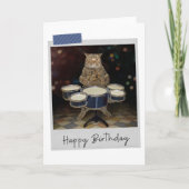 Drummer Cat Funny Birthday Card Karte (Vorderseite)
