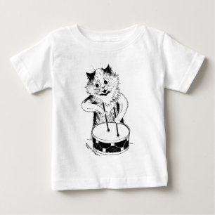 Drummer Cat, Louis Wain Baby T-shirt
