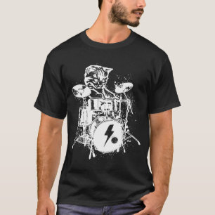 Drummer Cat Music Musician Drums Cat T-Shirt