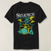 Drummer Cat Silence Destroyer Funny Drums Drumming T-Shirt (Design vorne)
