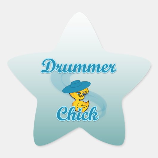 Drummer Chick #3 Stern-Aufkleber (Vorderseite)