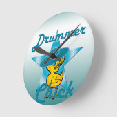 Drummer Chick #7 Runde Wanduhr (Winkel)