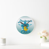 Drummer Chick #7 Runde Wanduhr (Zuhause)
