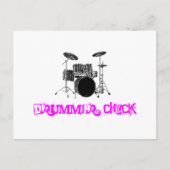 Drummer Chick Postkarte (Vorderseite)