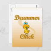 Drummer Chick Postkarte (Vorne/Hinten)