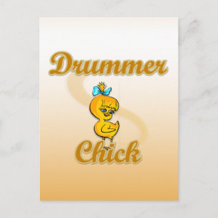 Drummer Chick Postkarte