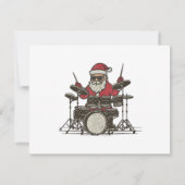 Drummer Christmas Funny Vintage Santa Playing Drum (Rückseite)