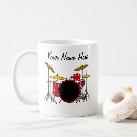 Drummer Custom Tasse Drum Teacher Musikergeschenk (Mit Donut)