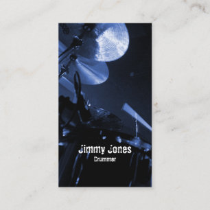 Drummer Cymbals und Toms Blue Business Card Visitenkarte