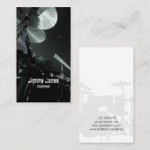 Drummer Cymbals und Toms Gray Business Card Visitenkarte (Vorne/Hinten)