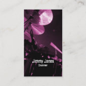 Drummer Cymbals und Toms Magenta Business Card Visitenkarte (Vorderseite)